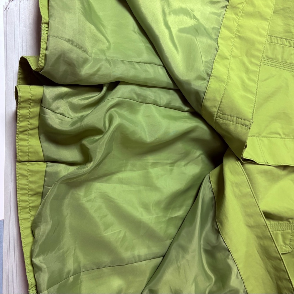 Eddie Bauer Womens Mid Length Rain Trench Coat Green Large - Picture 12 of 13